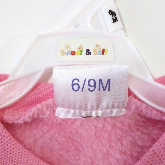 Baby Girl Pink warm Sleepwear 1 Pc. Tight-Fit Footie Sweet & Soft Winter Outfit - Picture 5 of 6